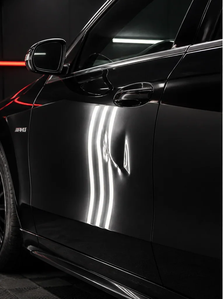 Mercedes-AMG door before crease repair