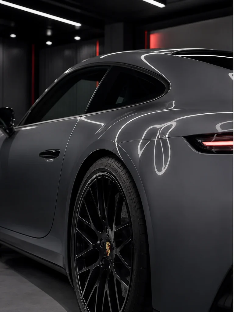 2025 Porsche 911 Carrera GTS rear quarter panel before crease repair